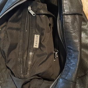 Danier black and tan leather bag GUC